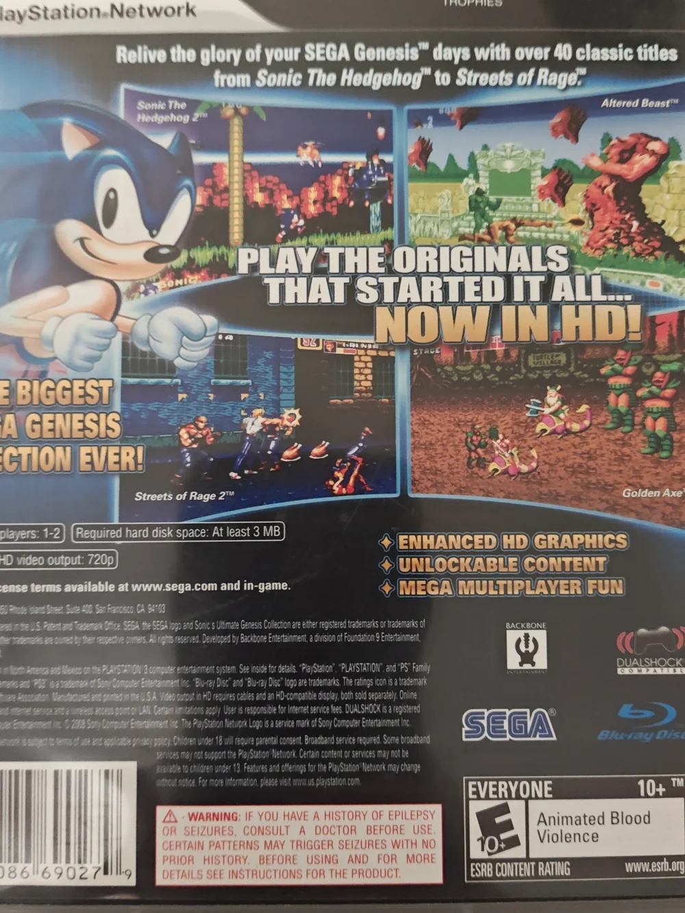 Sonic's Ultimate Genesis Collection (Ps3)
